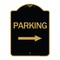 Signmission Designer Series Parking W/ Right Arrow, Black & Gold Aluminum Sign, 18" x 24", BG-1824-24623 A-DES-BG-1824-24623 - alternate 1